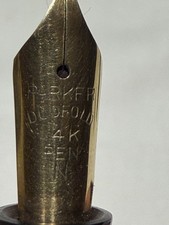 Parker Duofold Fountain Pen 14K Gold Nib Black Vintage Button Filler Newhaven