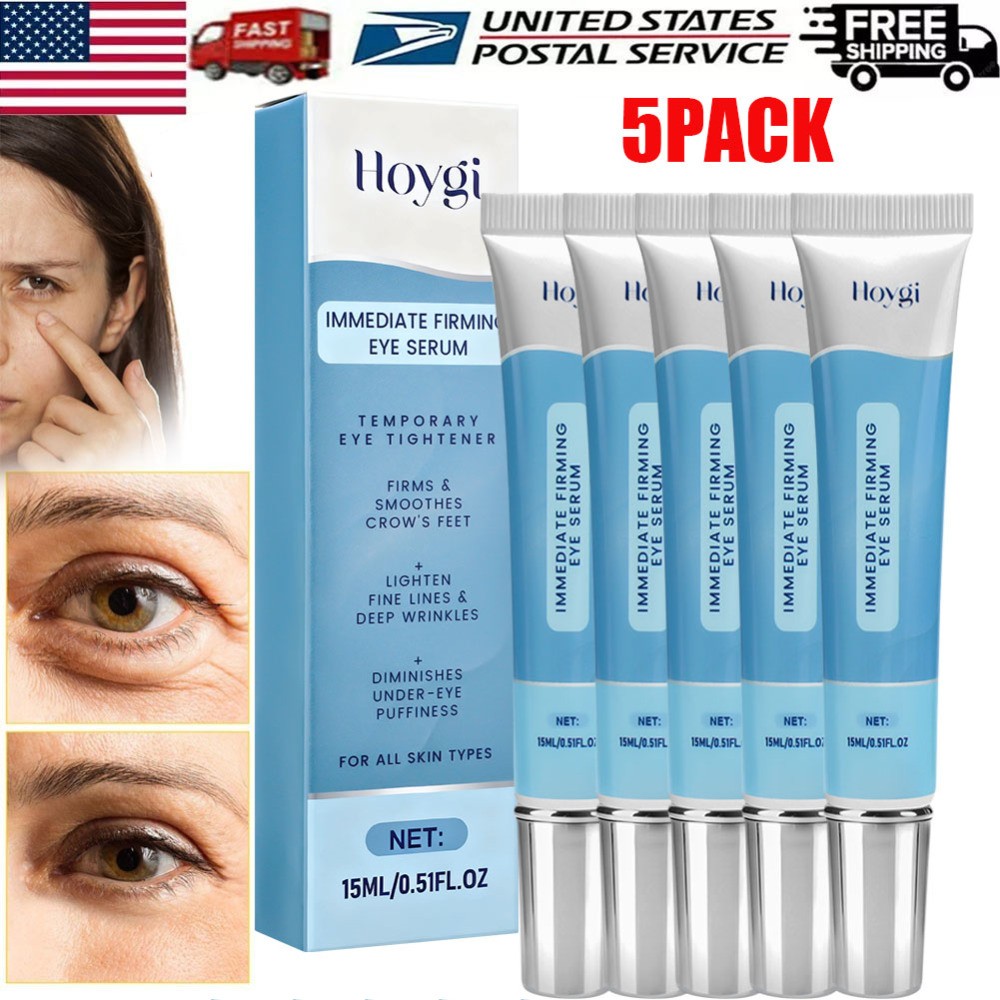5Pcs Firming Eye Serum for Rapid Reduces Under-Eye Bags, Wrinkles, Dark Circles