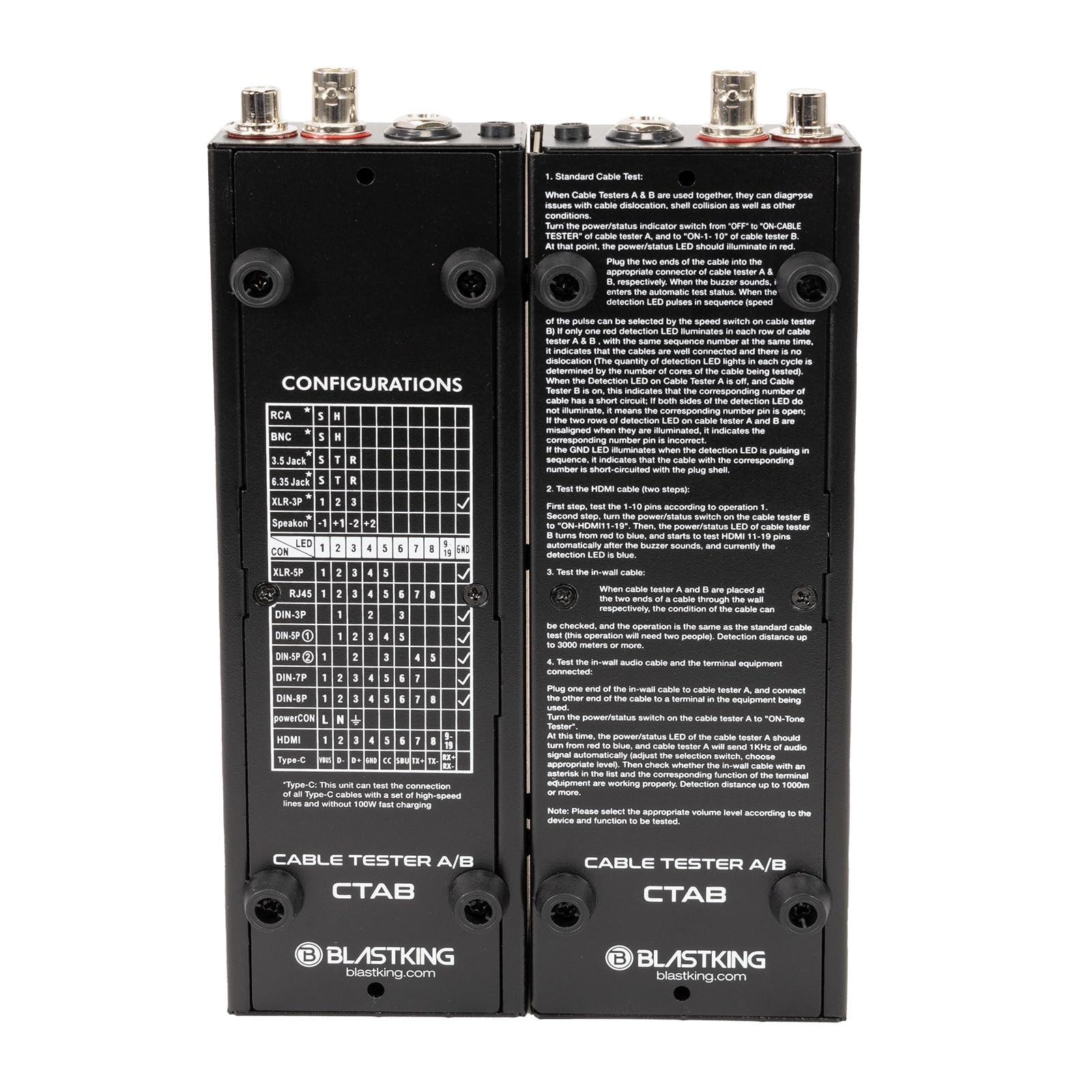 Blastking CTAB Cable Tester A/B – Universal Detachable Cable Tester for XLR,