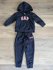 Gap Navy Fleece Hooded Hoodi/Pants 2pc Set Hoodie 18-24M Fall/Winter Pants 2T