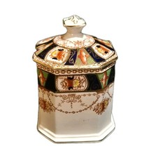 Antique Burgess Bros Longton Carlisleware Imari Pattern 883 Conserve Pot, VGC