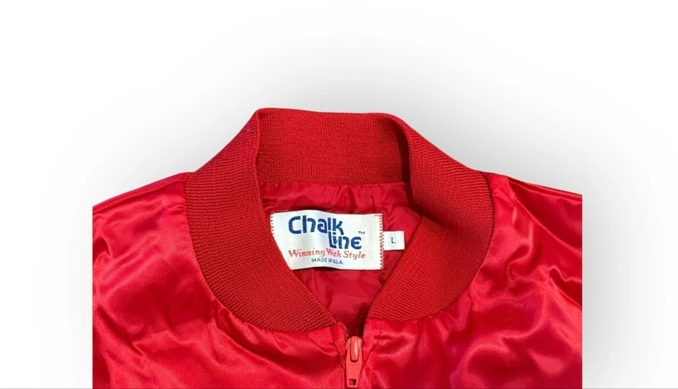 Chaqueta Bombardero De Colección Años 80 Chalk Line Hombres Satén Cactus Eléctrica Lawton Oklahoma Talla L Foto 3 de 4