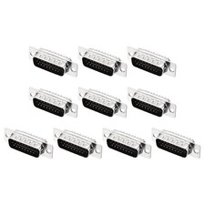 D-sub Connector DB26 Male 3 Row 26 Pin D-Sub Solder Connector 10Pcs, Black