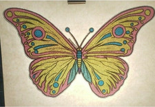 Vintage Butterfly Iron On Transfer Glitter 8"x11" Beautiful