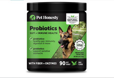 Pet Honesty Digestive Dog Probiotic 90 ct Duck Flavor Natural Soft Chews 04/26