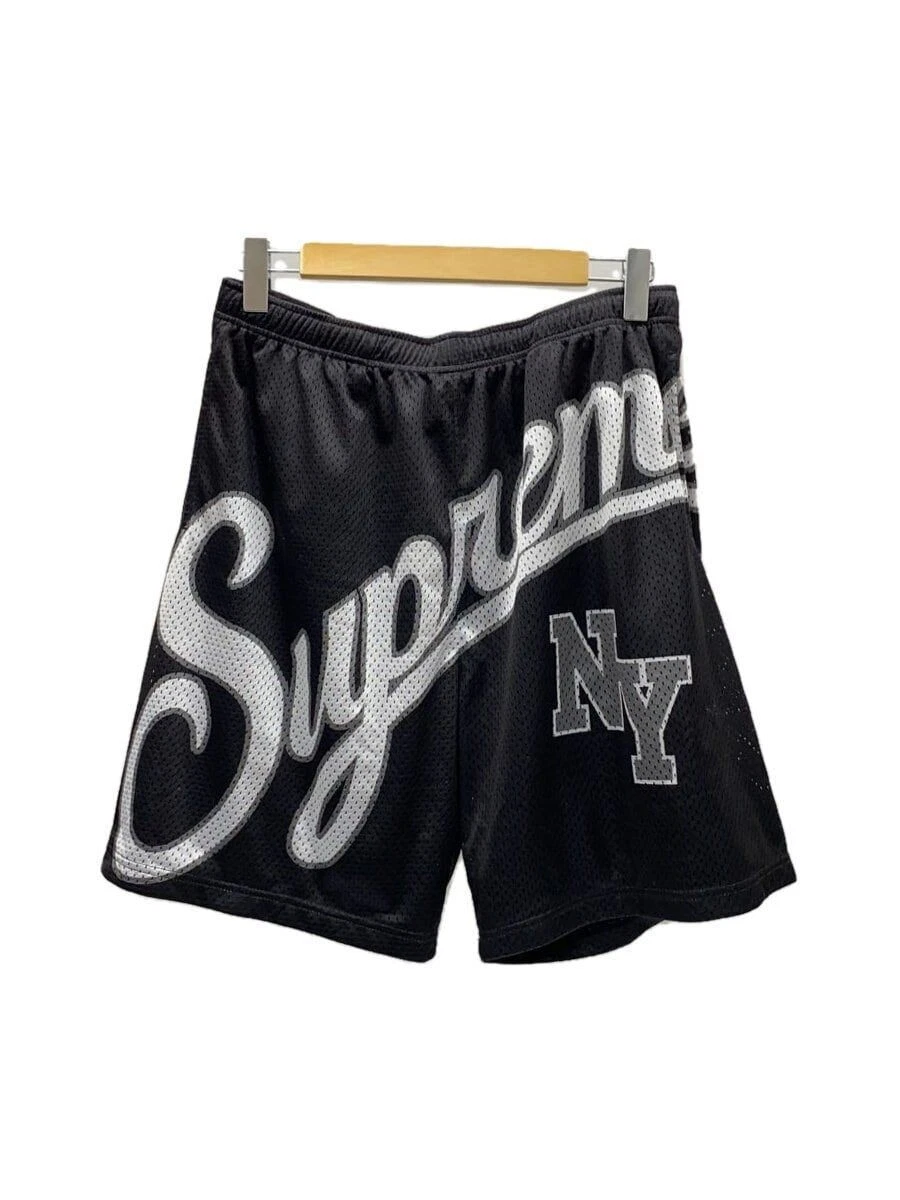 Pantalon court Supreme M polyester noir 24SS maille grande écriture occasion