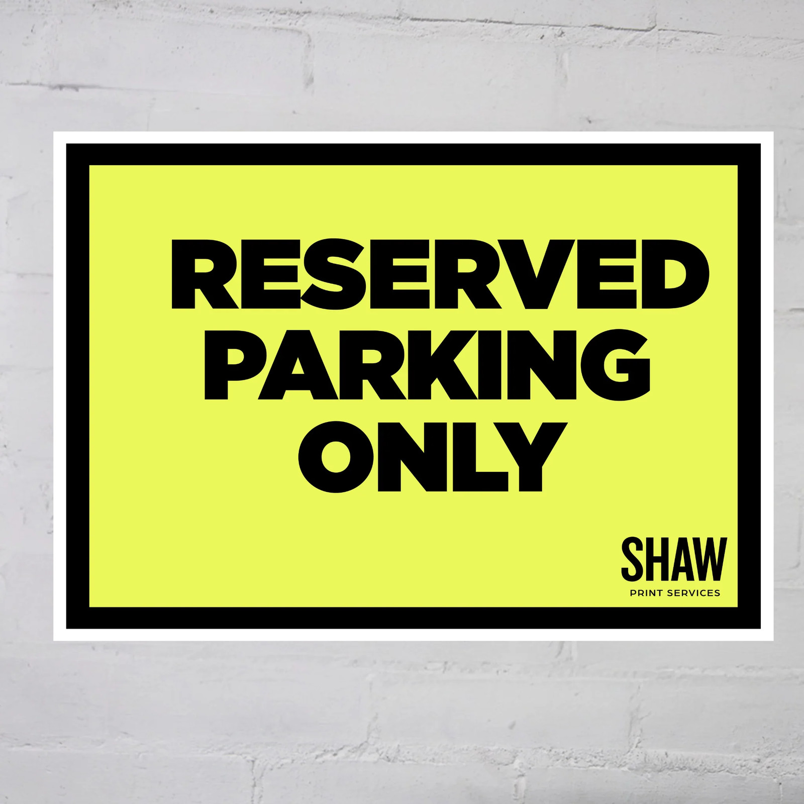 Reserved Parking Only Event Sign (Landscape)
