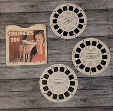 View-Master Children's Zoo B 617 Reel Set - GAF Vtg San Diego California Animals