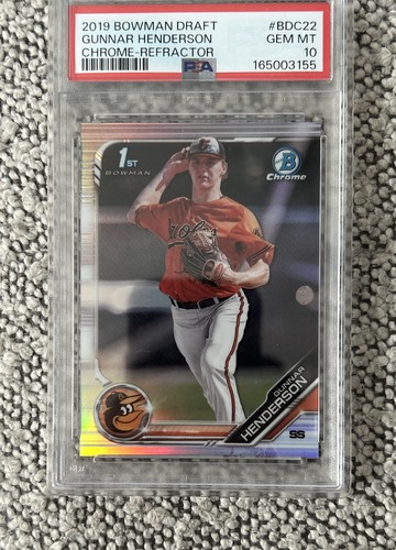 2019 Bowman Draft - Chrome Gunnar Henderson #BDC-22 Refractor (RC) PSA 10 GEM MT
