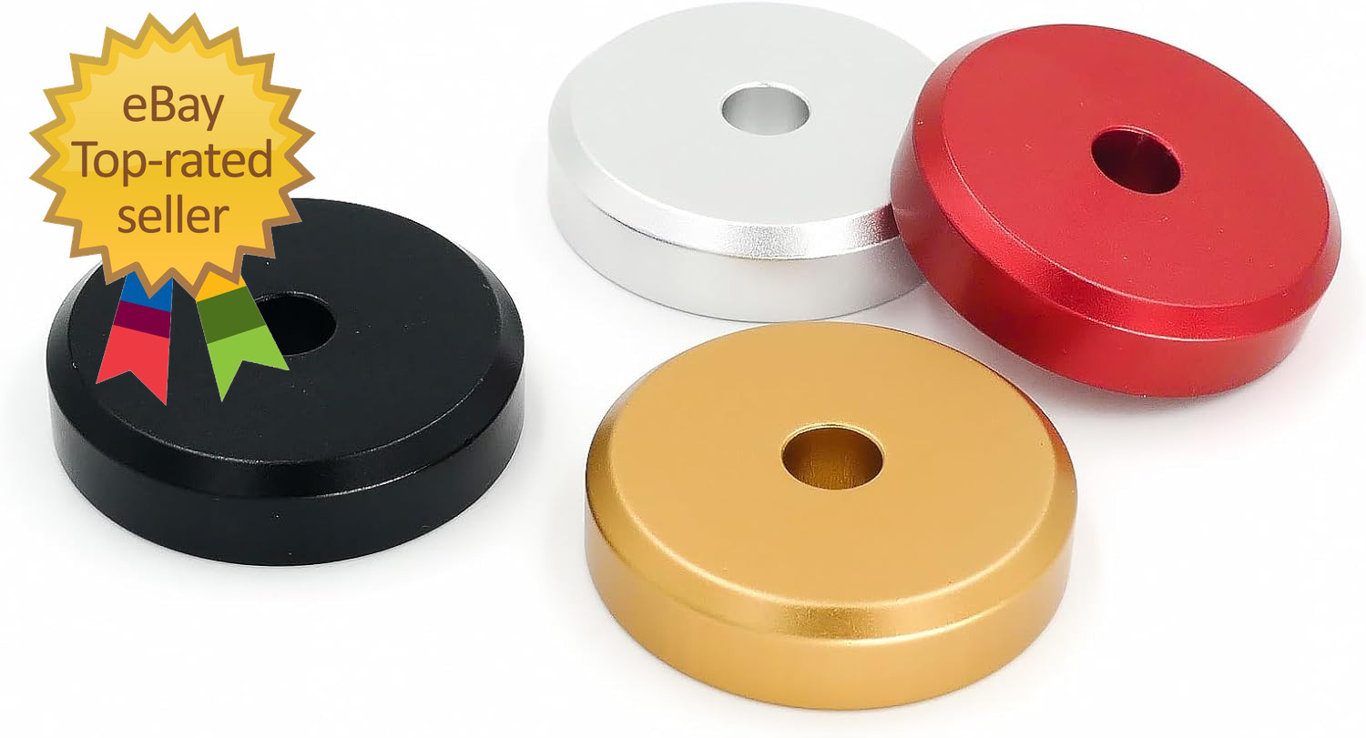 45 Record Adapter Aluminum 45 RPM Adapter for Record Player (Black)