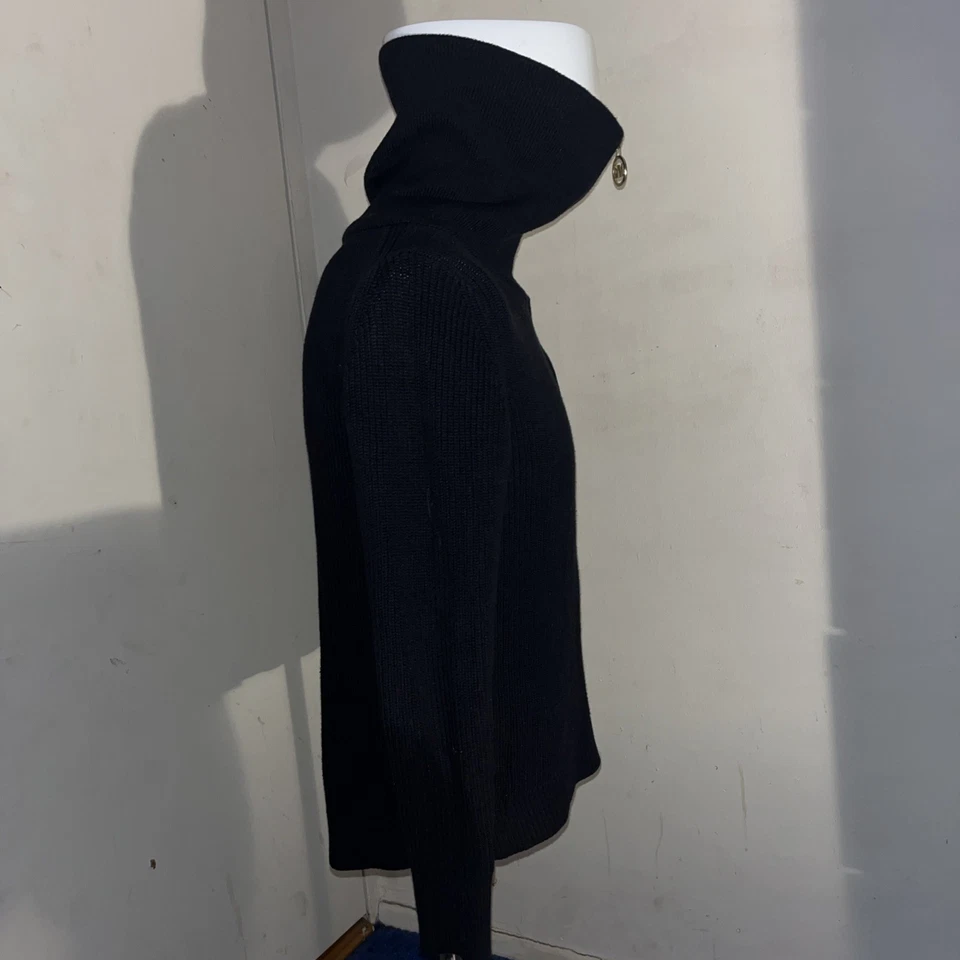 Suéter Pullover Michael Kors Para Mujer Negro Media Cremallera Agitador Talla Grande S Foto 3 de 4