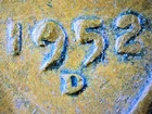 1952 D Lincoln Wheat Cent Die Chip 9 of Date XF/AU Die Break Error Penny EF