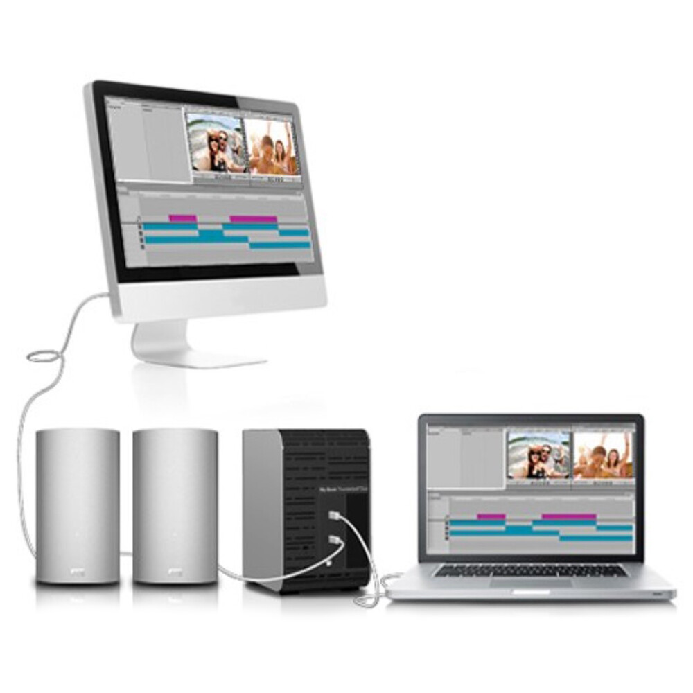 WD My Book Thunderbolt Duo 4TB 高速RAID HD WD My Book 4TB RAID Thunderbolt Duo Dual-Drive External Hard Drive