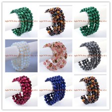 Wholesale 4 Pcs 8mm Natural Multicolor Round Gemstone Stretch Bracelet 7.5" AAA
