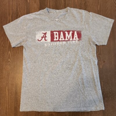 Alabama T Shirt BAMA Crimson Tide Mens Grey Graphic Print T-Shirt Unknown Size