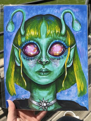 Alien girl art print 8x10 inches, sold by artist | eBay
