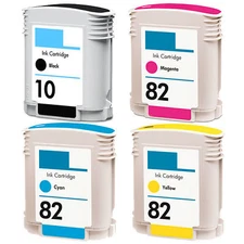4PK ink cartridges For HP10 /82 C4844 C4911 C4912 C4913 Designjet 800 HP82 HP 10