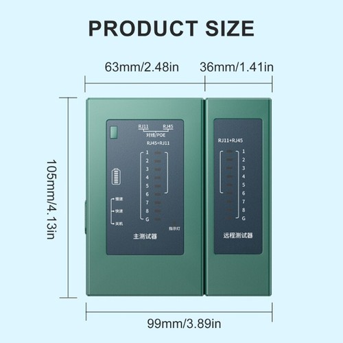 Professional Networking Cable Mapper With RJ45 RJ11 and RJ12 Port for UTP STP - Afbeelding 8 van 8