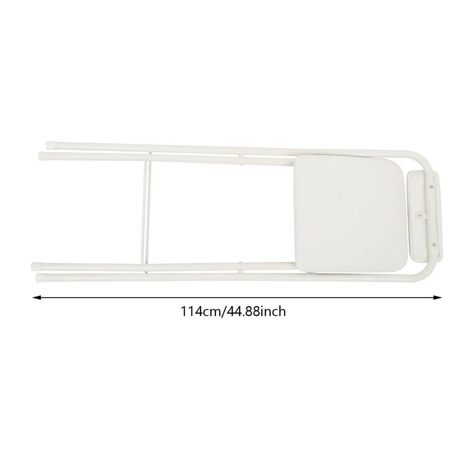 White Foldable Bar Chair, Tall Folding Chair, Folding Stool, Load Capacity 125kg - Image 3 of 4