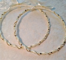 Greek Wedding Stefana Orthodox Crown Ivory Gold Rhinestone Stephana