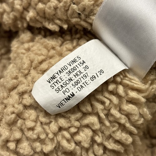 Vineyard Vines Sweater XL Tan Blue Pullover 1/4 Zip Sherpa Fleece Youth - Picture 6 of 8