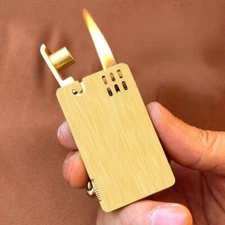 Vintage Brass Rare Kerosene Lighter Grinding Wheel One-click Windproof