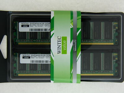 WINTEC 3VD4003U9-2GK 2GB 2X1GB DDR1 400MHZ NON ECC UDIMM 2RX8 KIT