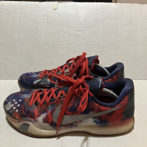 Nike Kobe 10 X USA 2015 Independence Day Shoe US Men Size 12 Used AUTHENTIC Rare