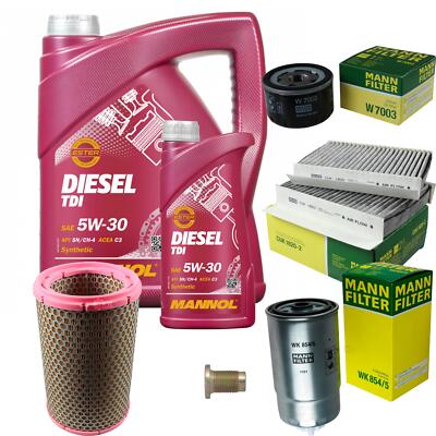 MANN Inspektionspaket 6L MANNOL Diesel TDI 5W-30 für Alfa Romeo 156 Sportwagon