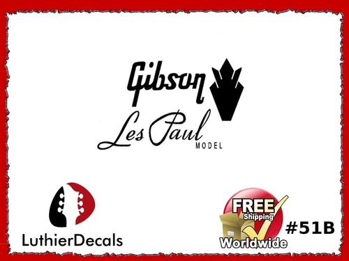 Gibson Les Paul Guitar Headstock Decal Waterslide Restoration Inlay Logo 51b