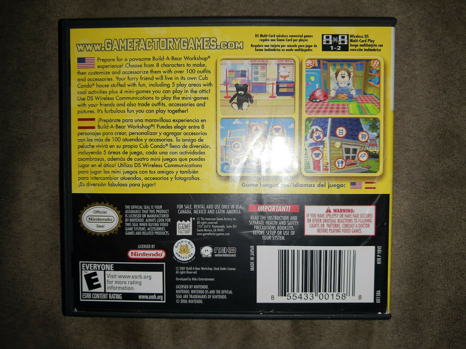 The Game Factory Nintendo DS Build-a-bear Workshop Video Game | eBay