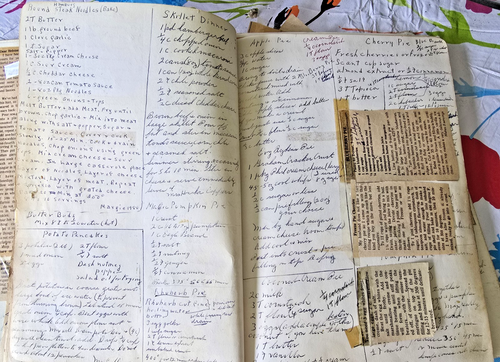 Vintage handgefertigtes Omas Kochbuch mit Ausschnitt & handgeschriebenen Rezepten Sammelalbum - Bild 22 von 23