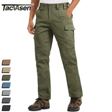 Tacvasen Men's Cargo Work Ripstop Pants Outdoor Water-Resistant Casual Trousers