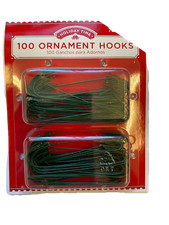 Holiday Time 100 Large Green Ornament Hooks 2.25"