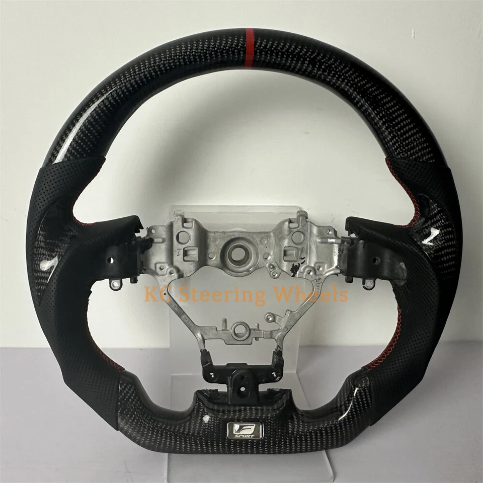 Repuesto volante fibra carbono cuero negro para LEXUS GS 2016-2019 Foto 4 de 4