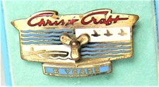 🚤Vtg.Chris Craft boat Co.5 Yr.employee service award tie/lapel pin BROKEN clasp