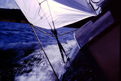 1960s Boat Tilting In The Water Australia Kodak Slide T-E