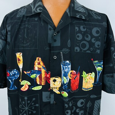 Lowes Hawaiian Aloha XL Shirt Cocktails Happy Hour Shaker
