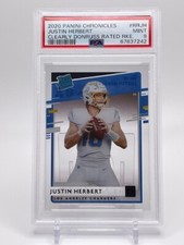 2020 Panini Clearly Donruss Rated Rookie Justin Herbert PSA 9 MINT Chargers!