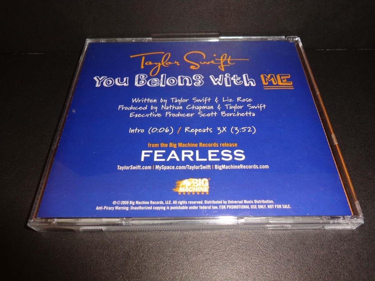 TAYLOR SWIFT You Belong With Me USDJ CD Repeats 3X Big Machine