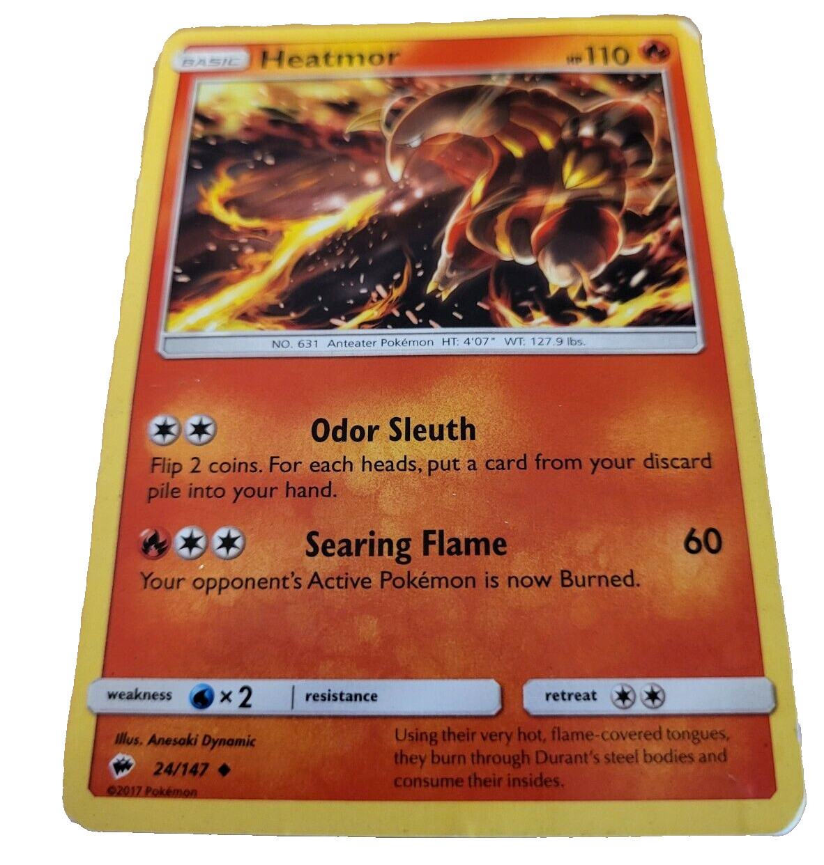Pokemon  Trading Card TCG Heatmor Burning Shadows 24/147 Regular Uncommon