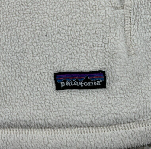 Vintage Patagonia Jacke Damen Large weiß 1/4 Zip Synchilla Fleece Langarm 90er - Bild 4 von 9