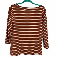 A new day Striped Tee X-Large Brown and White 