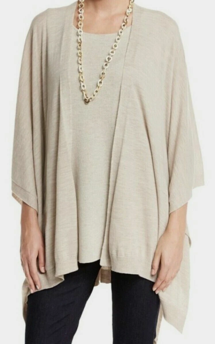 EILEEN FISHER Womens Black Merino Blend Ribbed Slit Sleeve 3/4 Sleeve Boat Neck Crop Top Sweater