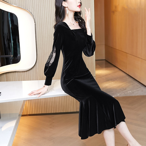 Lady Mermaid Midi Dress Long Ballon 