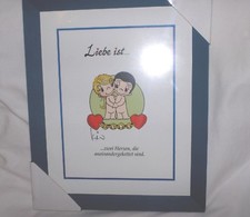 Liebe ist... Bild mit Rahmen ca. 34 x 28 cm  Liebe ist  NEU,OVP,RARIT&Auml;T,Lizenz