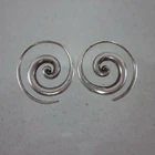 Fine silver earrings solid hill tribe ethno vintage Spirale Argento ORECCHINI