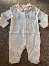 Tu Clothing Baby Girls Peter Rabbit Vintage Style Pointelle Sleepsuit 0-3 Months