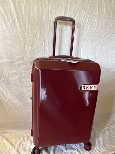 $495 DKNY 24" Hard Case Spinner Suitcase Luggage Medium Expandable Wine - Picture 3 of 8