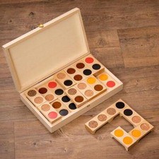 Domino, Therapiespiel, taktile Wahrnehmung, Ergotherapie, Tastdomino, Holz,